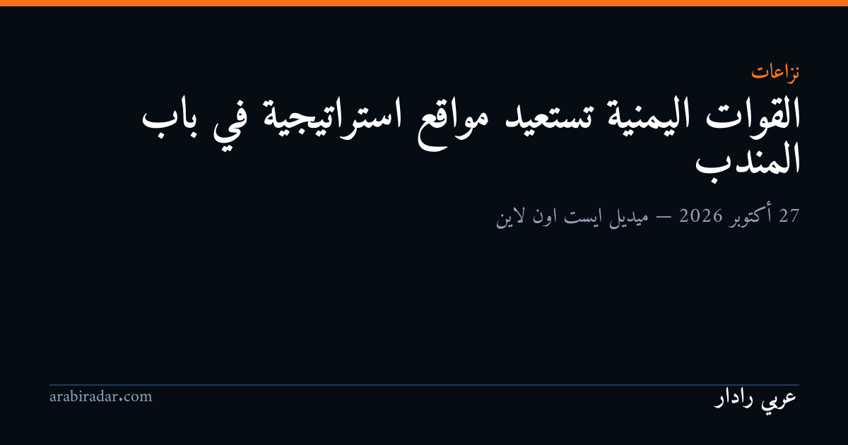 القوات اليمنية تستعيد مواقع استراتيجية في باب المندب